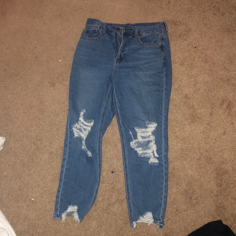 American eagle cropped mom jeans